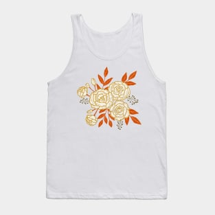 Delicate roses - White on yellow background Tank Top